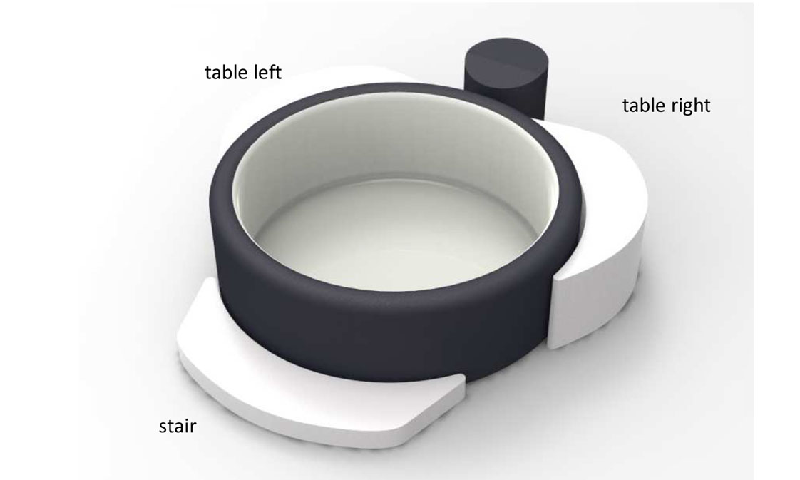 jacuzzi Softub obloga malibu / render Dve mizi in stopnica